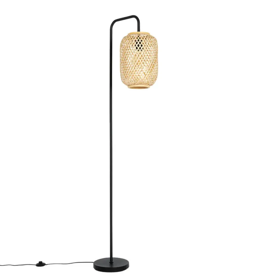 Staande Lampen-QAZQA vloerlampen yvonne crème e27