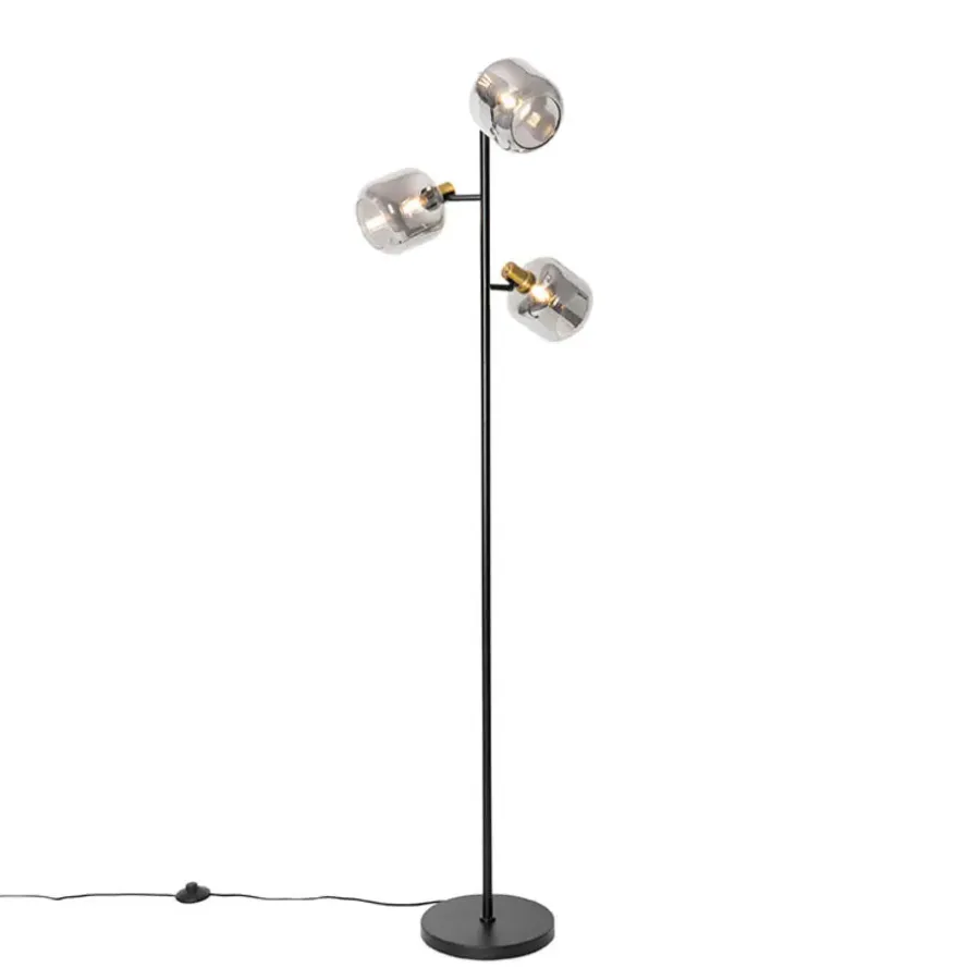 Staande Lampen-QAZQA vloerlampen zuzanna grijs e14