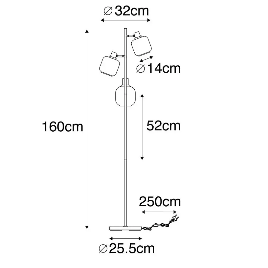 Staande Lampen-QAZQA vloerlampen zuzanna grijs e14