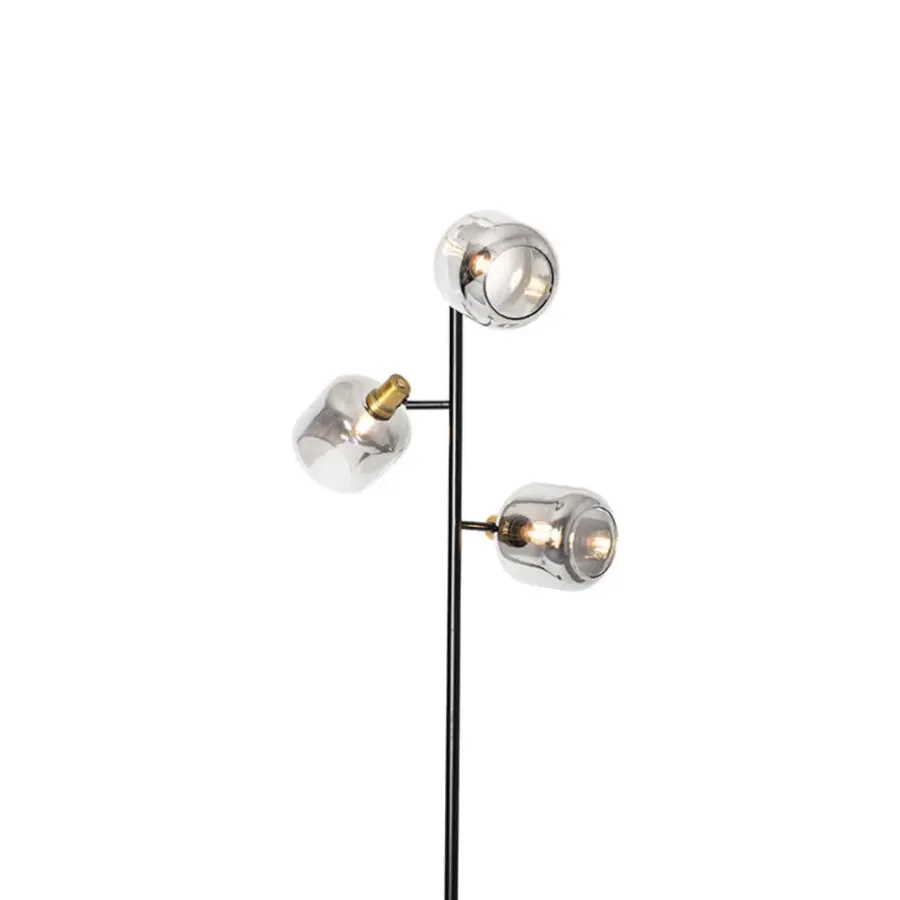 Staande Lampen-QAZQA vloerlampen zuzanna grijs e14