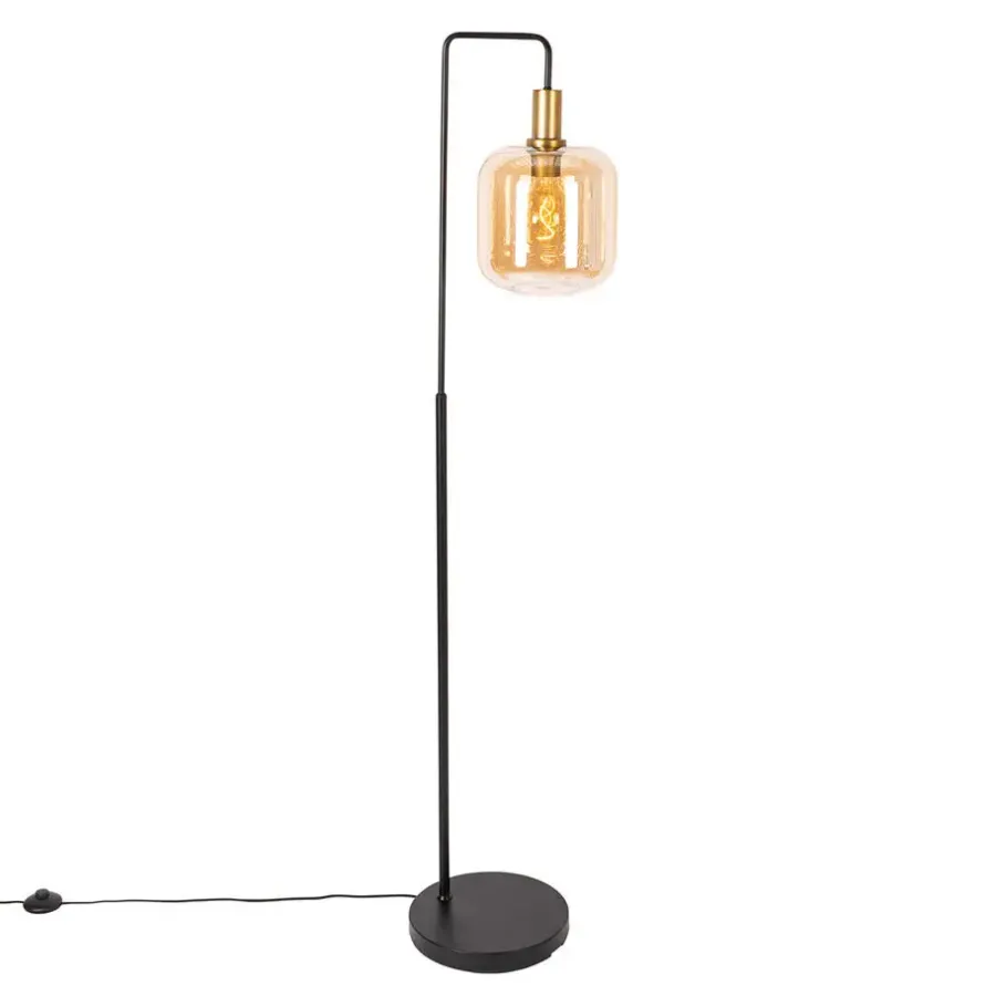 QAZQA vloerlampen zuzanna oranje e27