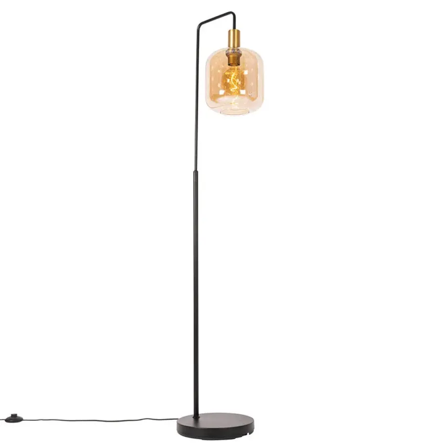 QAZQA vloerlampen zuzanna oranje e27