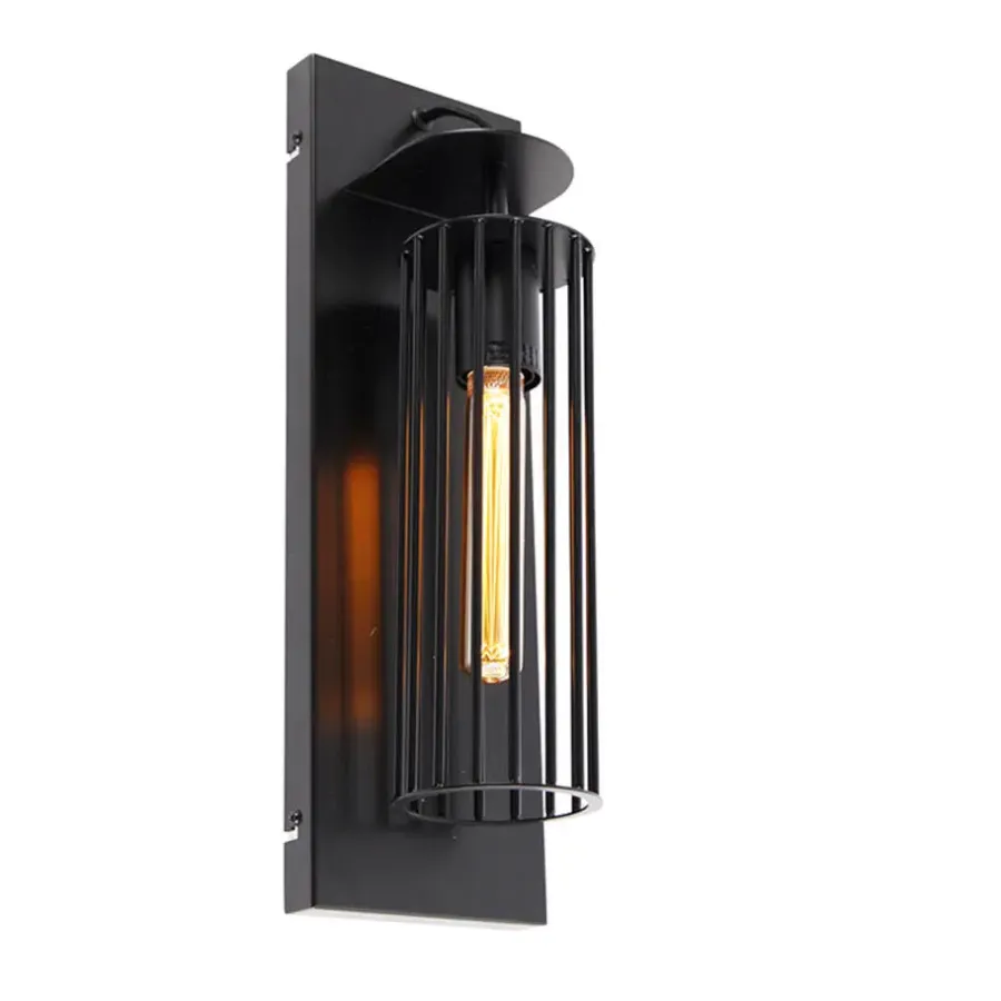 QAZQA wandlampen balenco wazo zwart e27