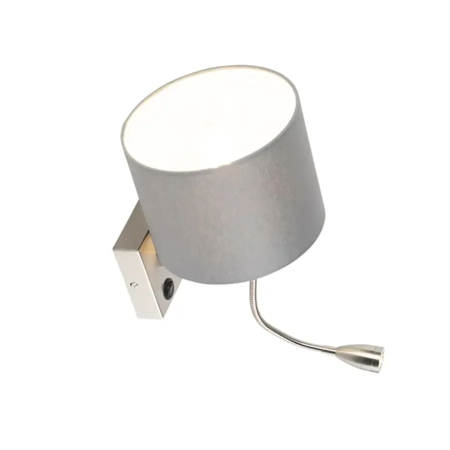 QAZQA wandlampen brescia combi grijs e27