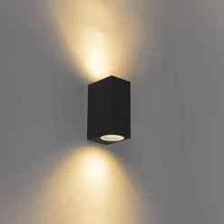 QAZQA wandlampen buiten baleno zwart gu10