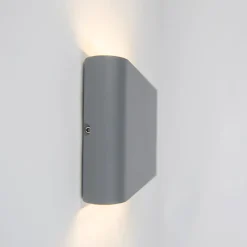 QAZQA wandlampen buiten batt grijs geïntegreerde led