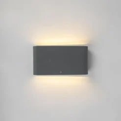 QAZQA wandlampen buiten batt grijs geïntegreerde led