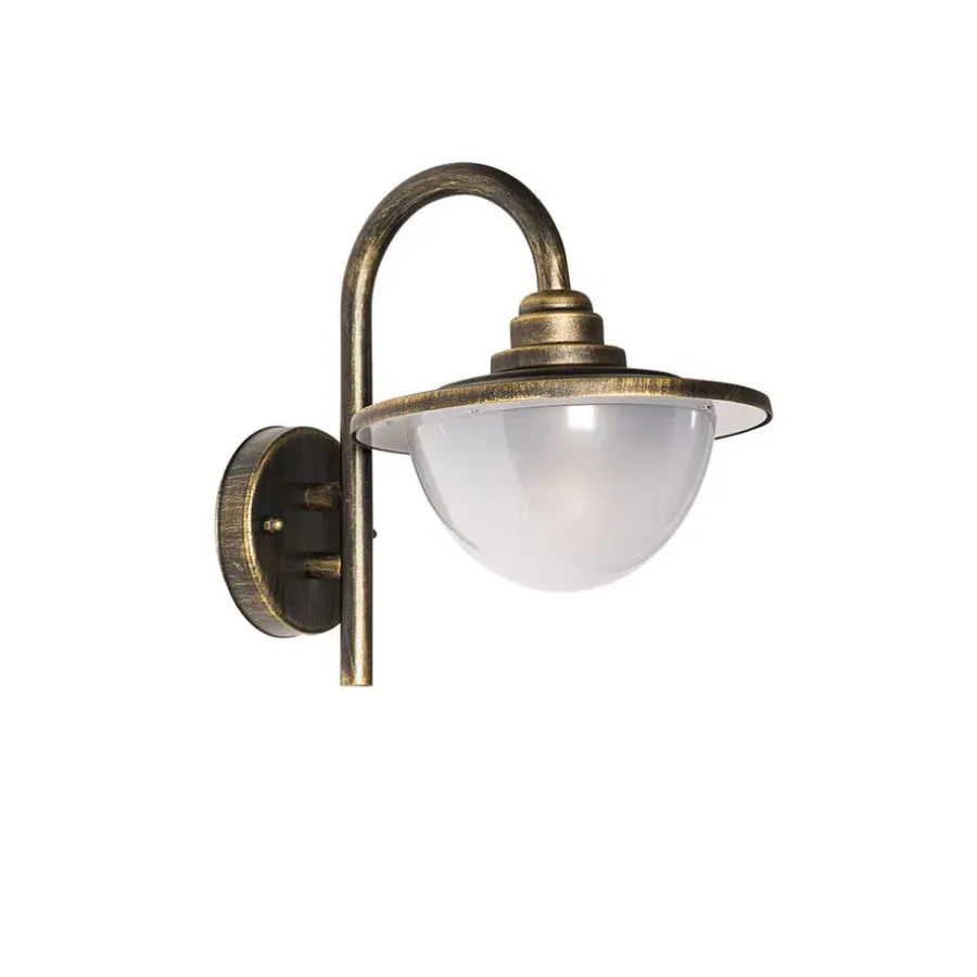 Buitenverlichting|Wandlampen-QAZQA wandlampen buiten bruges goudkleurig e27