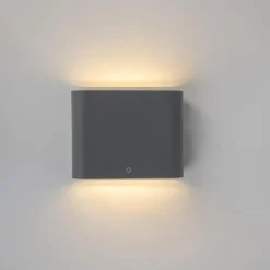 QAZQA wandlampen buiten batt grijs geïntegreerde led
