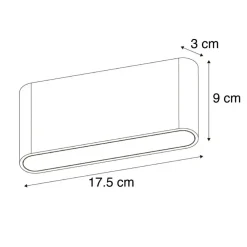 Buitenverlichting|Wandlampen-QAZQA wandlampen buiten batt wit geïntegreerde led