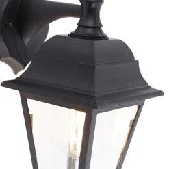 Buitenverlichting|Wandlampen-QAZQA wandlampen buiten capital zwart e27