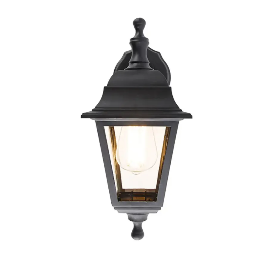Buitenverlichting|Wandlampen-QAZQA wandlampen buiten capital zwart e27
