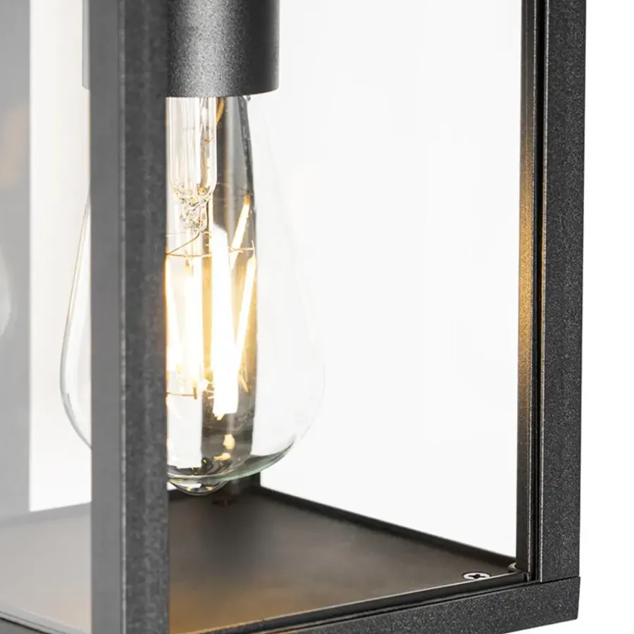 QAZQA wandlampen buiten charlois zwart e27