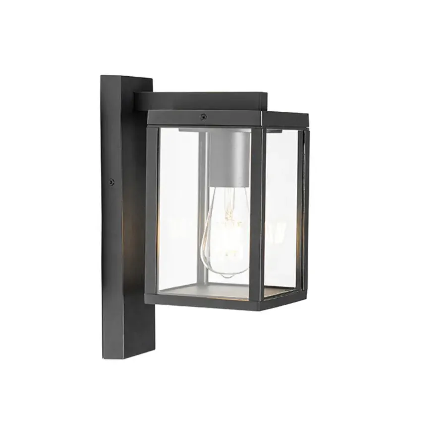 QAZQA wandlampen buiten charlois zwart e27