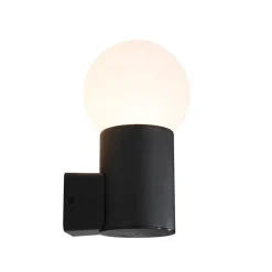 Buitenverlichting|Wandlampen-QAZQA wandlampen buiten huma zwart e27