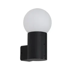 Buitenverlichting|Wandlampen-QAZQA wandlampen buiten huma zwart e27