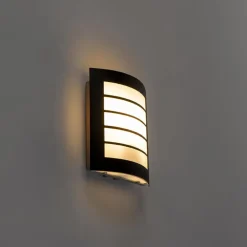QAZQA wandlampen buiten miro zwart e27