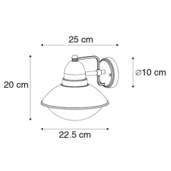 Buitenverlichting-QAZQA wandlampen buiten marcel zwart e27