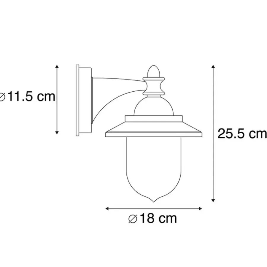 QAZQA wandlampen buiten oxford grijs e27