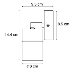 Wandlampen-QAZQA wandlampen buiten solo zwart gu10