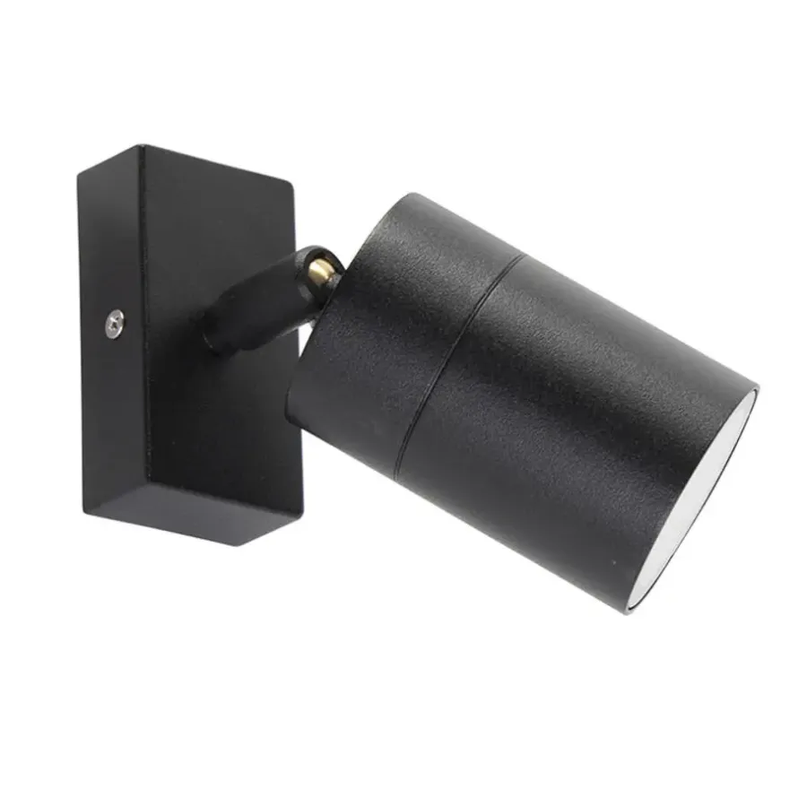 Wandlampen-QAZQA wandlampen buiten solo zwart gu10