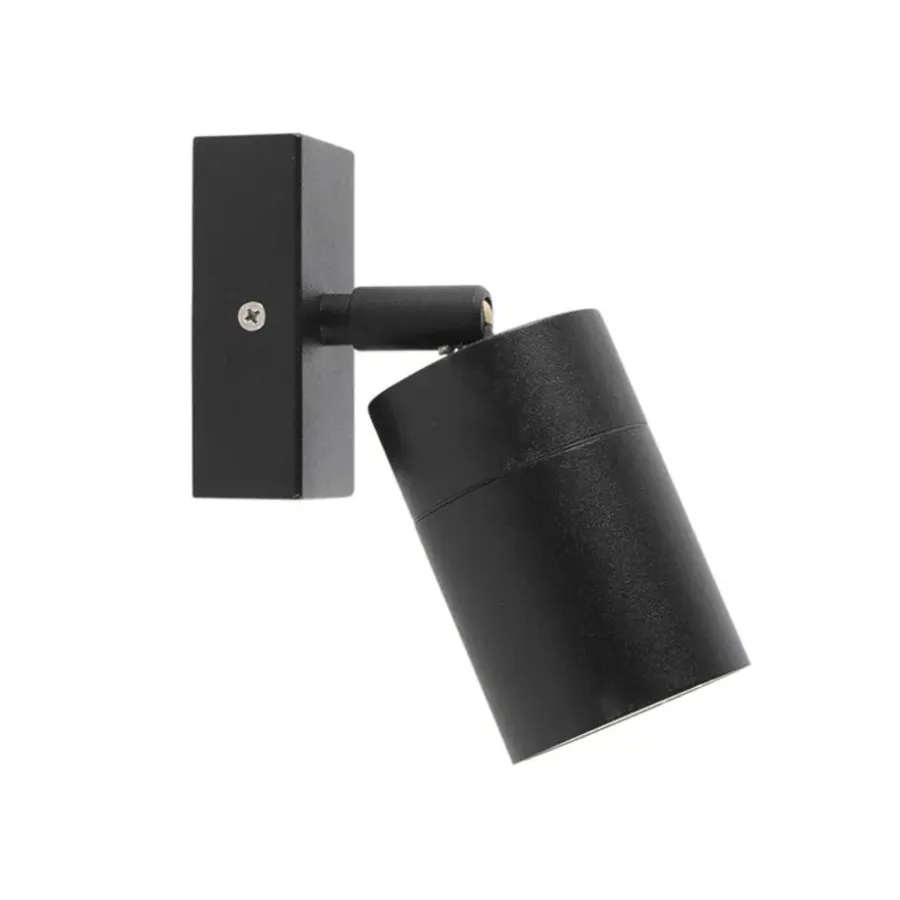 Wandlampen-QAZQA wandlampen buiten solo zwart gu10