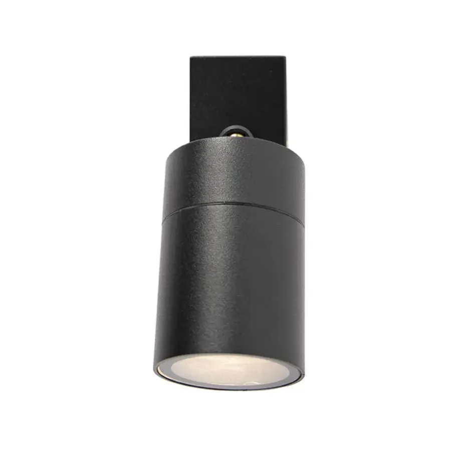 Wandlampen-QAZQA wandlampen buiten solo zwart gu10