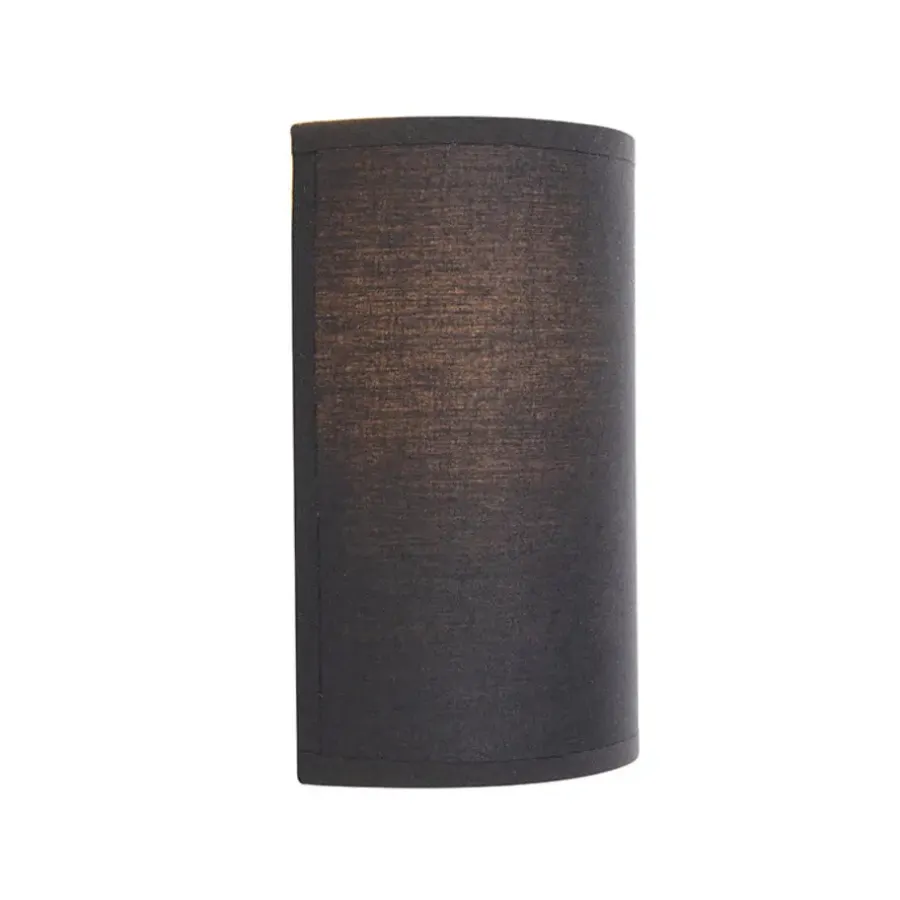 Wandlampen-QAZQA wandlampen drum zwart e27