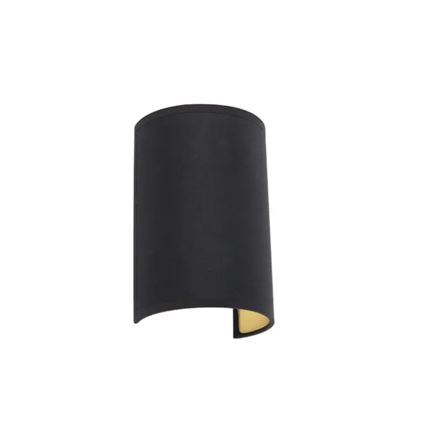 Wandlampen-QAZQA wandlampen drum zwart e27