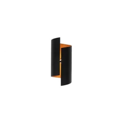 Wandlampen-QAZQA wandlampen faldo zwart g9
