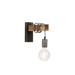 Wandlampen-QAZQA wandlampen gallow zwart e27