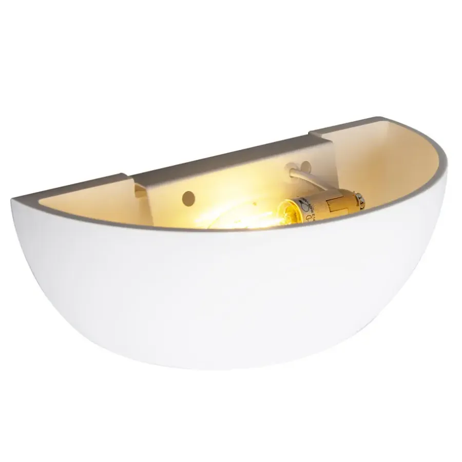 QAZQA wandlampen hiske wit e14