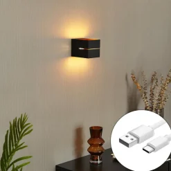 Wandlampen-QAZQA wandlampen joris groove zwart geïntegreerde led