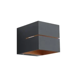 Wandlampen-QAZQA wandlampen joris groove zwart geïntegreerde led