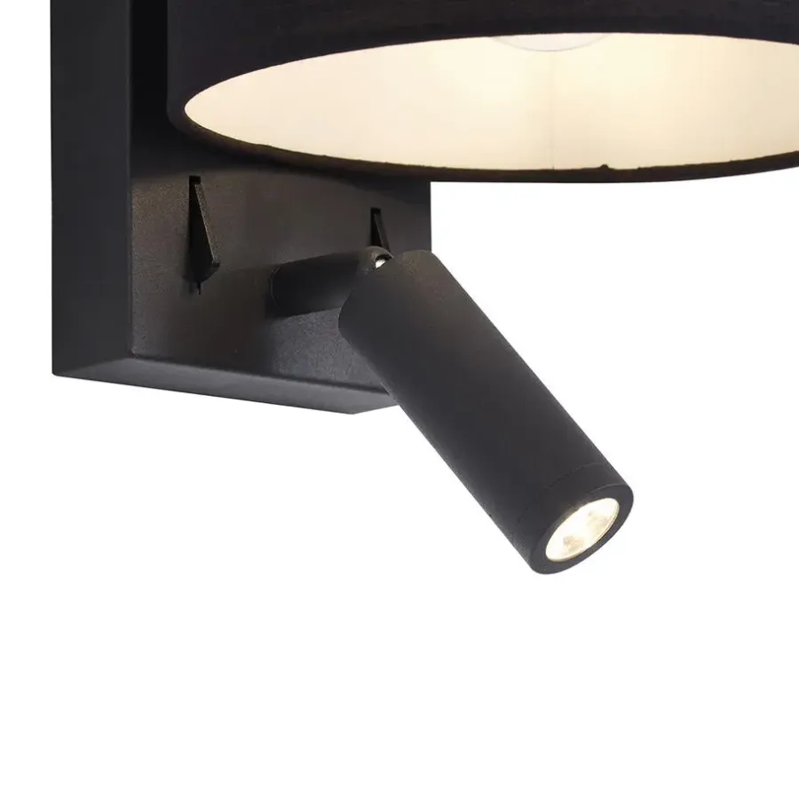Wandlampen-QAZQA wandlampen puglia zwart e27