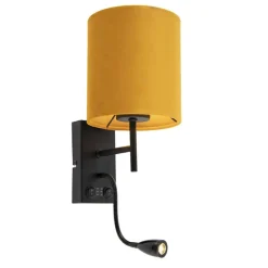 Wandlampen-QAZQA wandlampen stacca geel e27