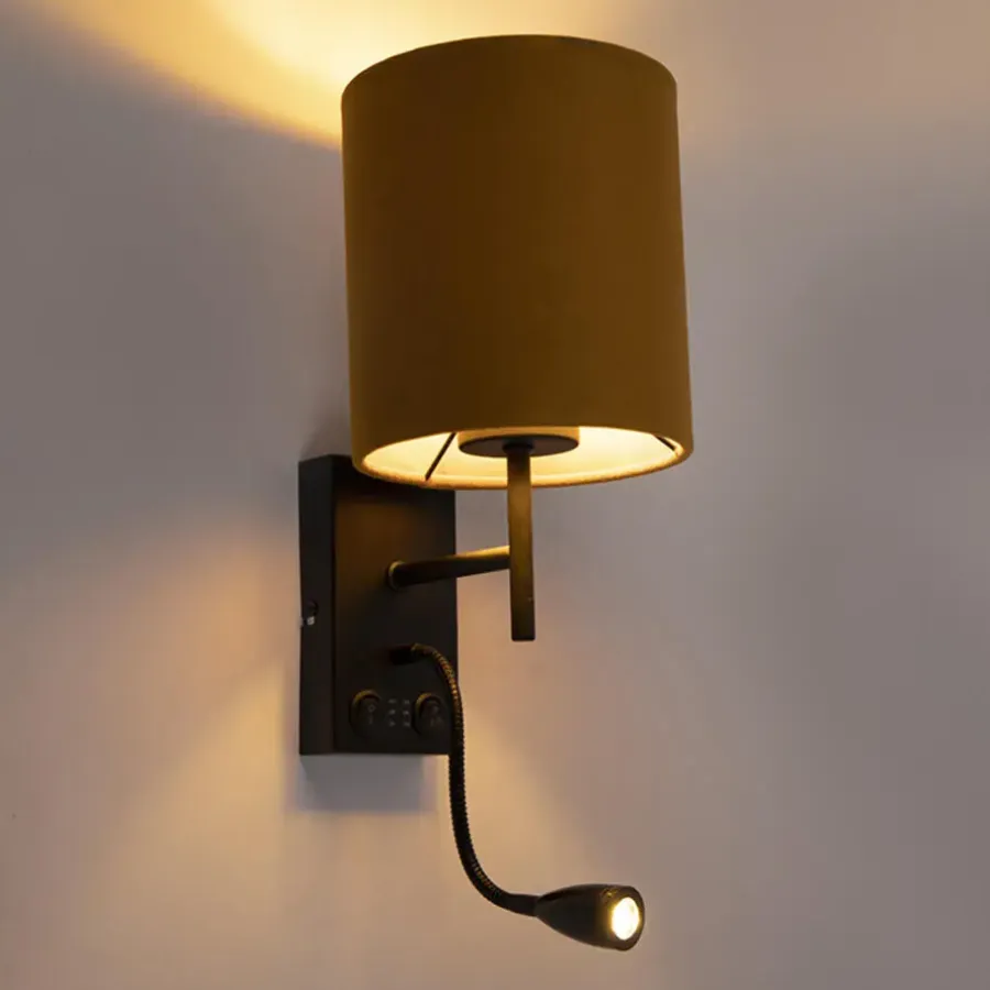 Wandlampen-QAZQA wandlampen stacca geel e27