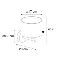 Wandlampen-QAZQA wandlampen vt zwart e27