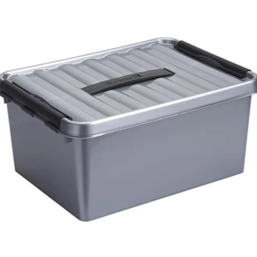 Opbergboxen-Sunware Q-line opbergbox 15L metaal zwart