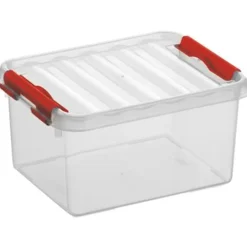 Opbergboxen-Sunware Q-line opbergbox 2L transparant rood