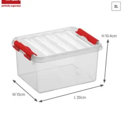 Opbergboxen-Sunware Q-line opbergbox 2L transparant rood