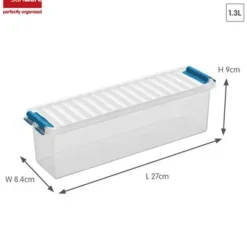 Sunware Q-line opbergbox 1,3L transparant blauw