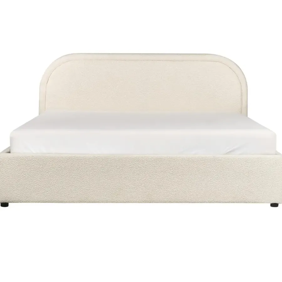 Beliani QUILLIEN - Bed met opbergruimte - Beige - 140 x 200 cm - Polyester
