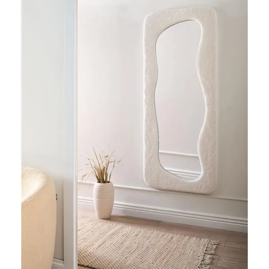Leen Bakker QUIMPER - Wandspiegel - Off-white - Glas/MDF