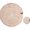 Leen Bakker QUININE - Set van 12 placemats en onderzetters - Natuurlijk - Jute
