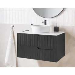 Leen Bakker QUINTELA - Badkamermeubel - Zwart - 80 x 52 cm - MDF