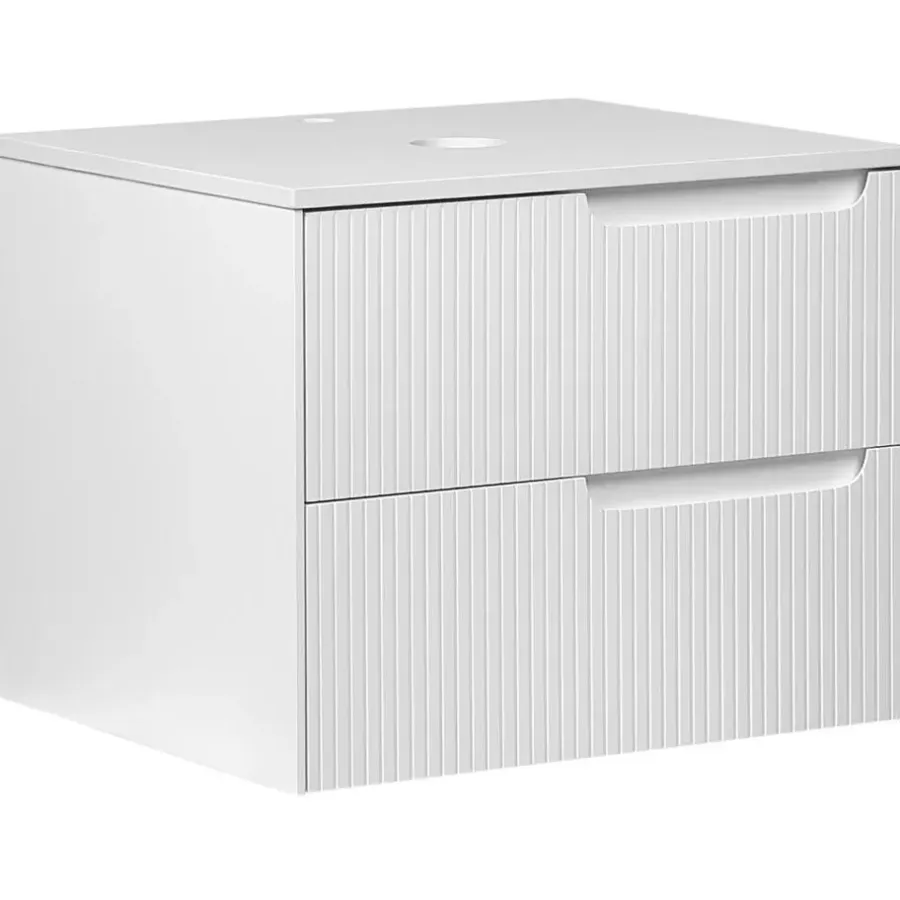Wastafelkasten-Leen Bakker QUINTELA - Badkamermeubel - Wit - 60 x 52 cm - MDF