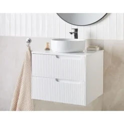 Wastafelkasten-Leen Bakker QUINTELA - Badkamermeubel - Wit - 60 x 52 cm - MDF