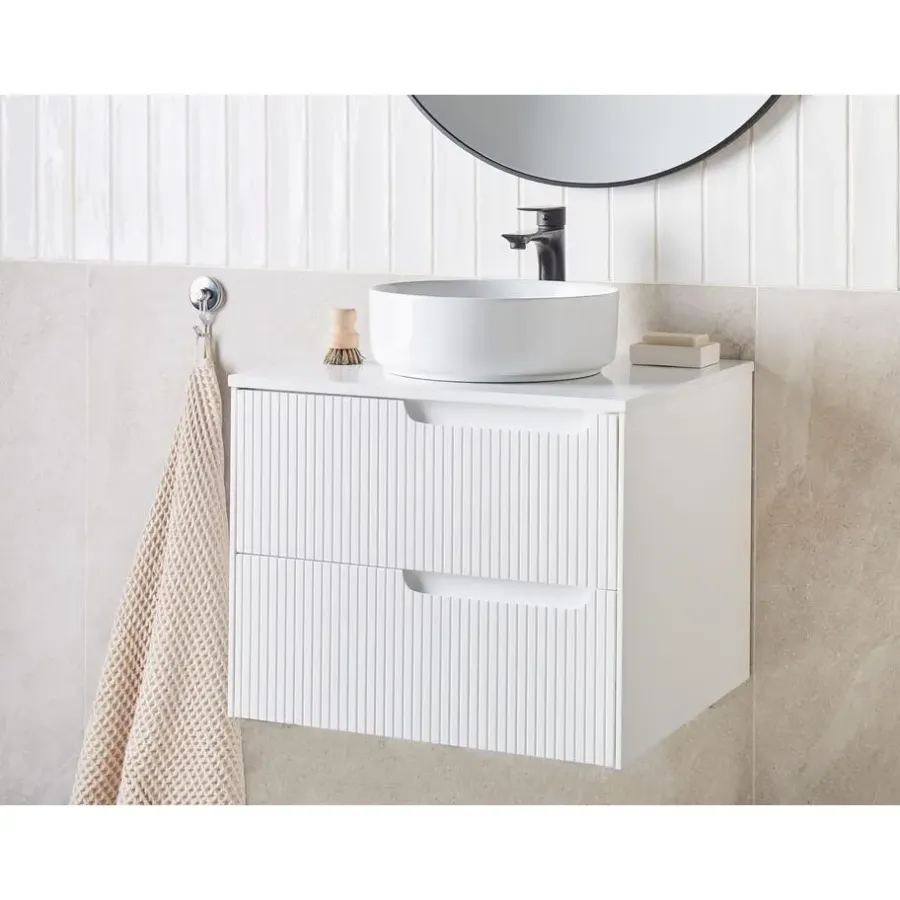 Wastafelkasten-Leen Bakker QUINTELA - Badkamermeubel - Wit - 60 x 52 cm - MDF