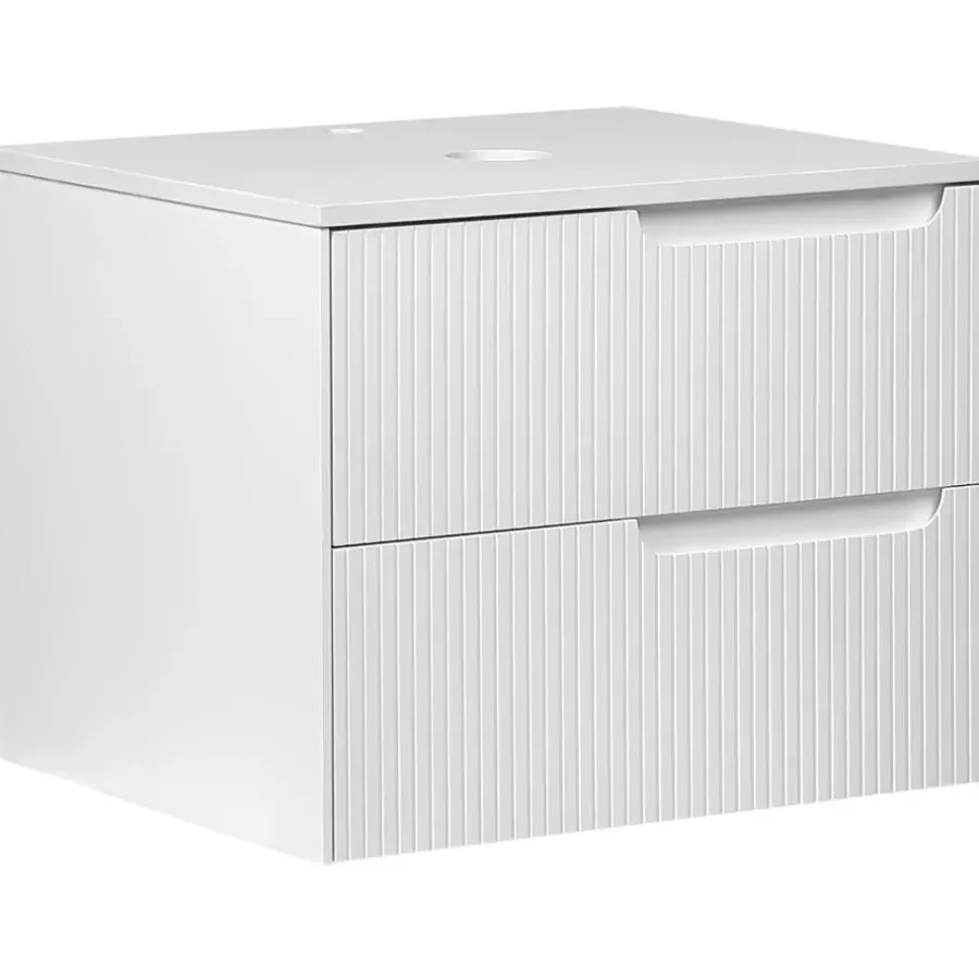 Wastafelkasten-Leen Bakker QUINTELA - Badkamermeubel - Wit - 60 x 52 cm - MDF